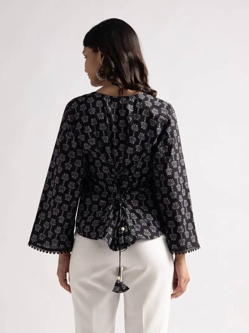 ZEHRA BLACK BLOCK PRINT KURTI