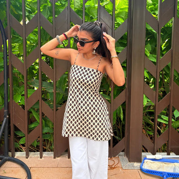 NAZAM SPAGHETTI STRAP KURTI