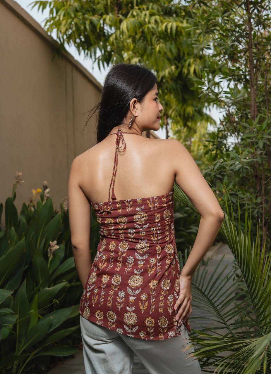 SIA MAROON NODDLE STRAP CORSET KURTI