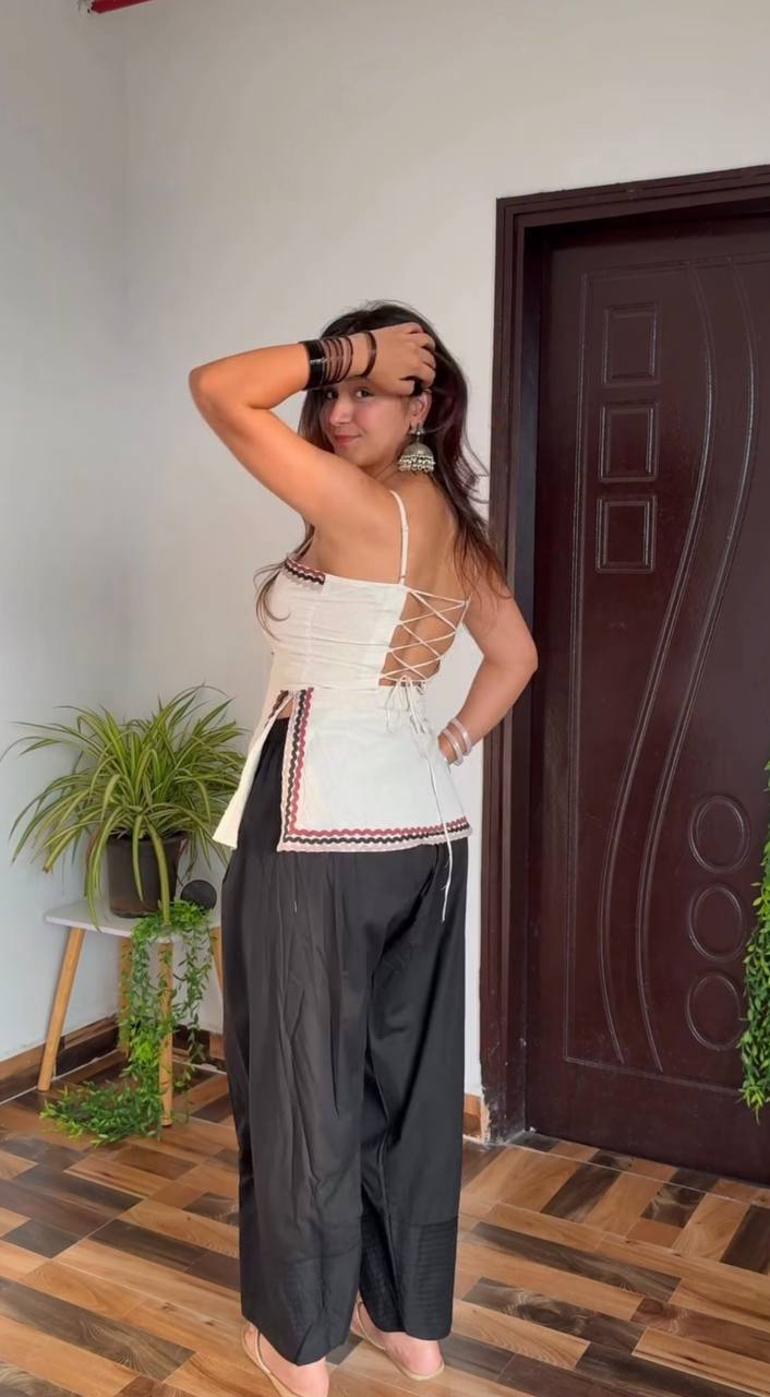 PEPLUM NOODLE STRAP CORSET KURTI